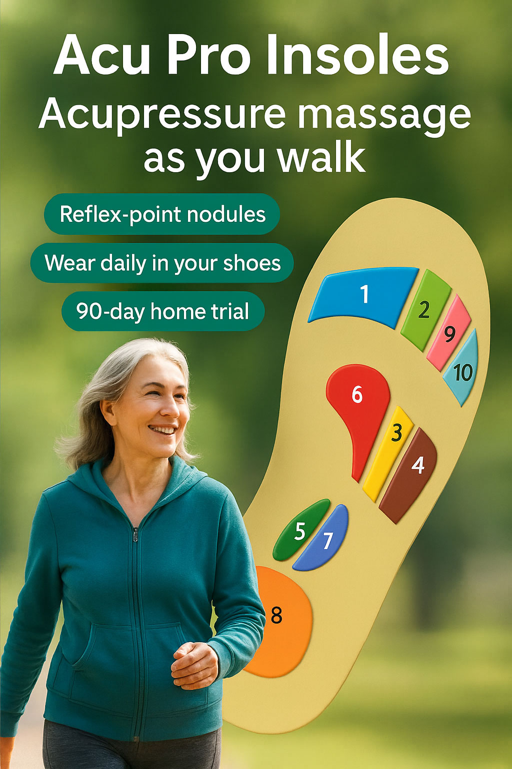 Acu Pro Insoles — acupressure insoles that massage reflex points as you walk