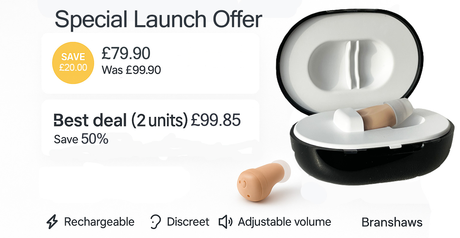 Micro Infini-Ear charging case and earpiece