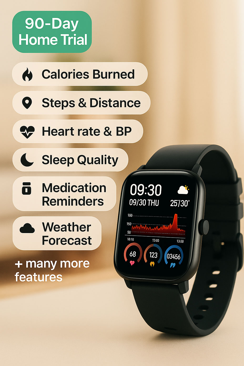 Fit Tech Smart Watch — large colour screen and health tracking